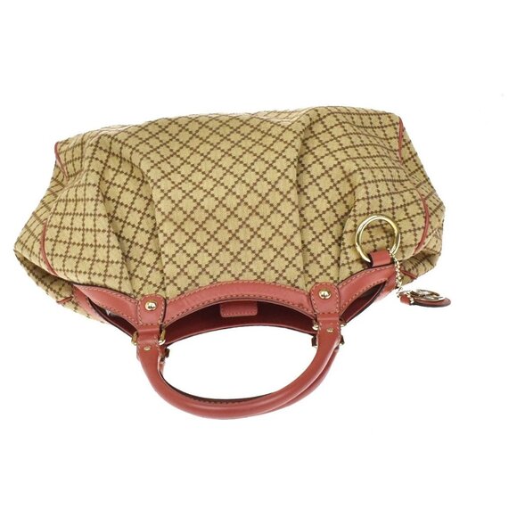 GUCCI Diamante Sukey Shoulder Bag Charm Canvas Leather Brown Pink 84KB255 - Picture 5 of 16